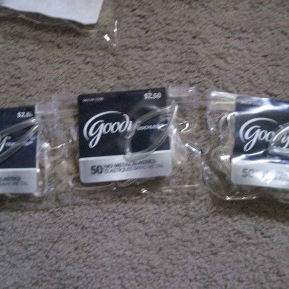 50 Goody Value Pack Clear Ouchless No Metal Small Poly Elastic Hair Bands Pouch - Picture 3 of 10